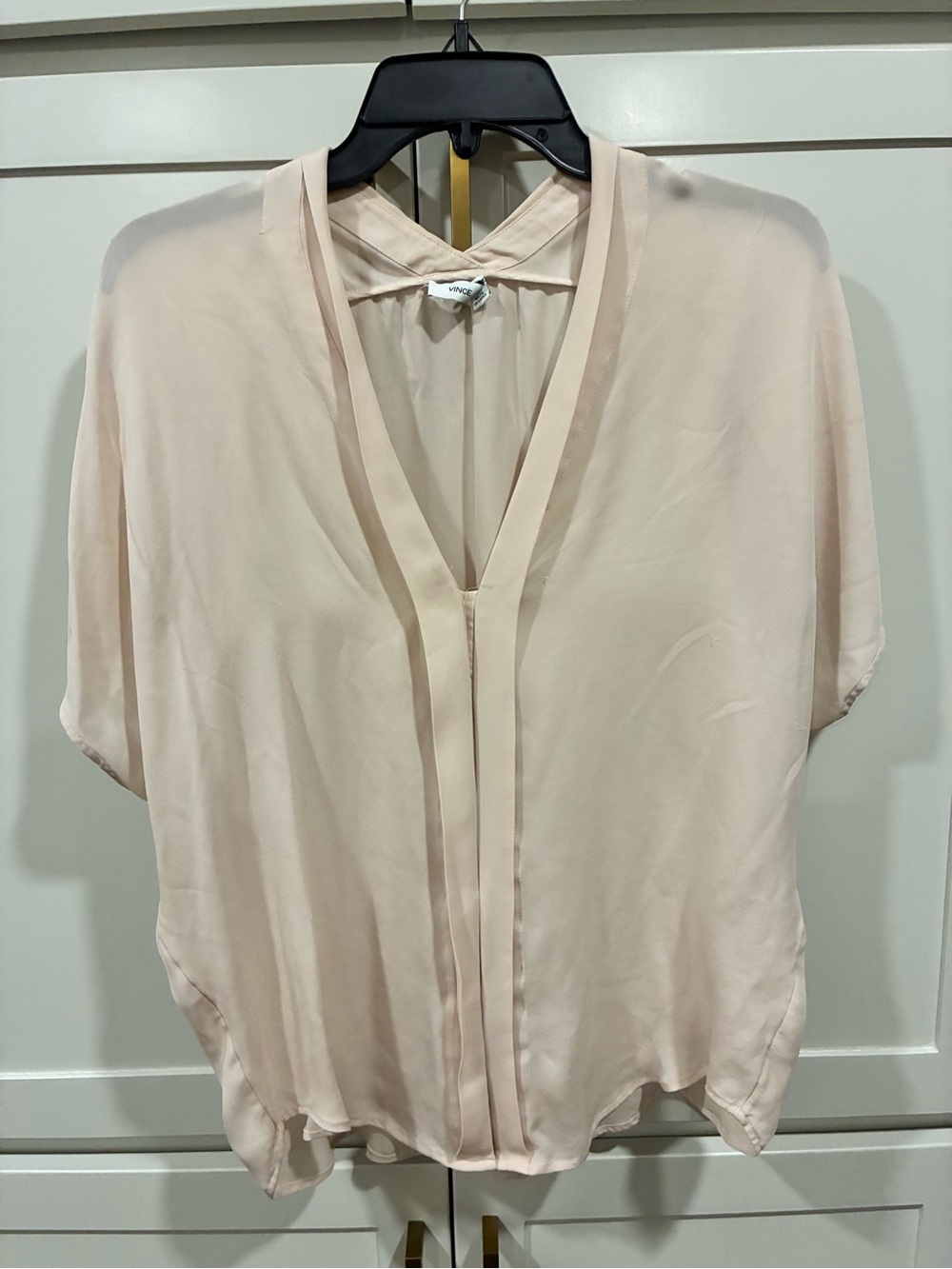 Vince Light Blush V-Neck Women’s Blouse
